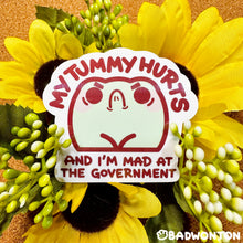 Load image into Gallery viewer, Froggo My Tummy Hurts Sticker