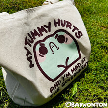 Load image into Gallery viewer, Froggo My Tummy Hurts Tote Bag