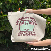Load image into Gallery viewer, Froggo My Tummy Hurts Tote Bag