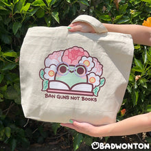 Load image into Gallery viewer, Froggo Ban Guns Not Books Tote Bag