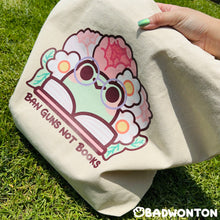 Load image into Gallery viewer, Froggo Ban Guns Not Books Tote Bag