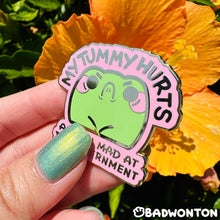 Load image into Gallery viewer, Froggo My Tummy Hurts Enamel Pin