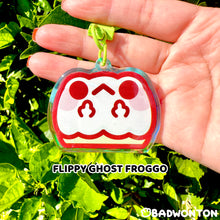 Load image into Gallery viewer, Ghost Froggo Rainbow Acrylic Keychain