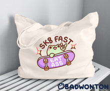 Load image into Gallery viewer, SK8 FAST EAT ASS Froggo Tote Bag