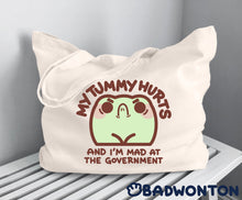Load image into Gallery viewer, Froggo My Tummy Hurts Tote Bag