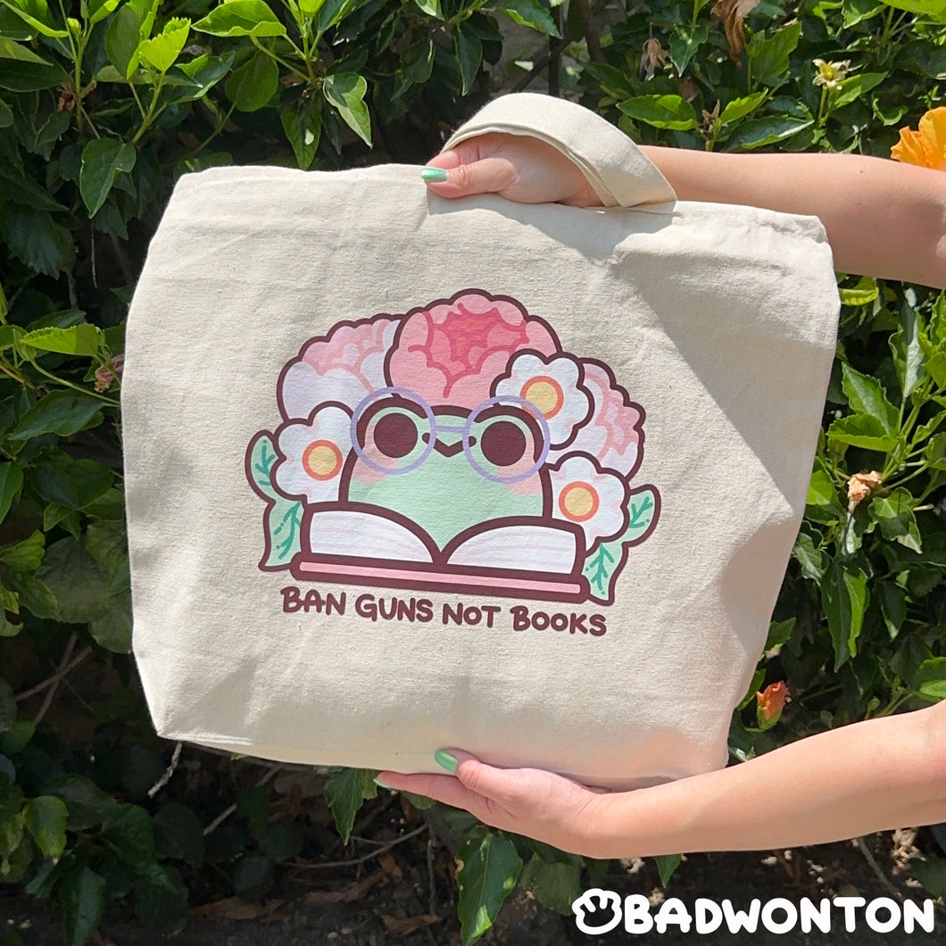 Froggo Ban Guns Not Books Tote Bag