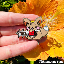 Load image into Gallery viewer, Eevee Chainsaw Dangermon Enamel Pin
