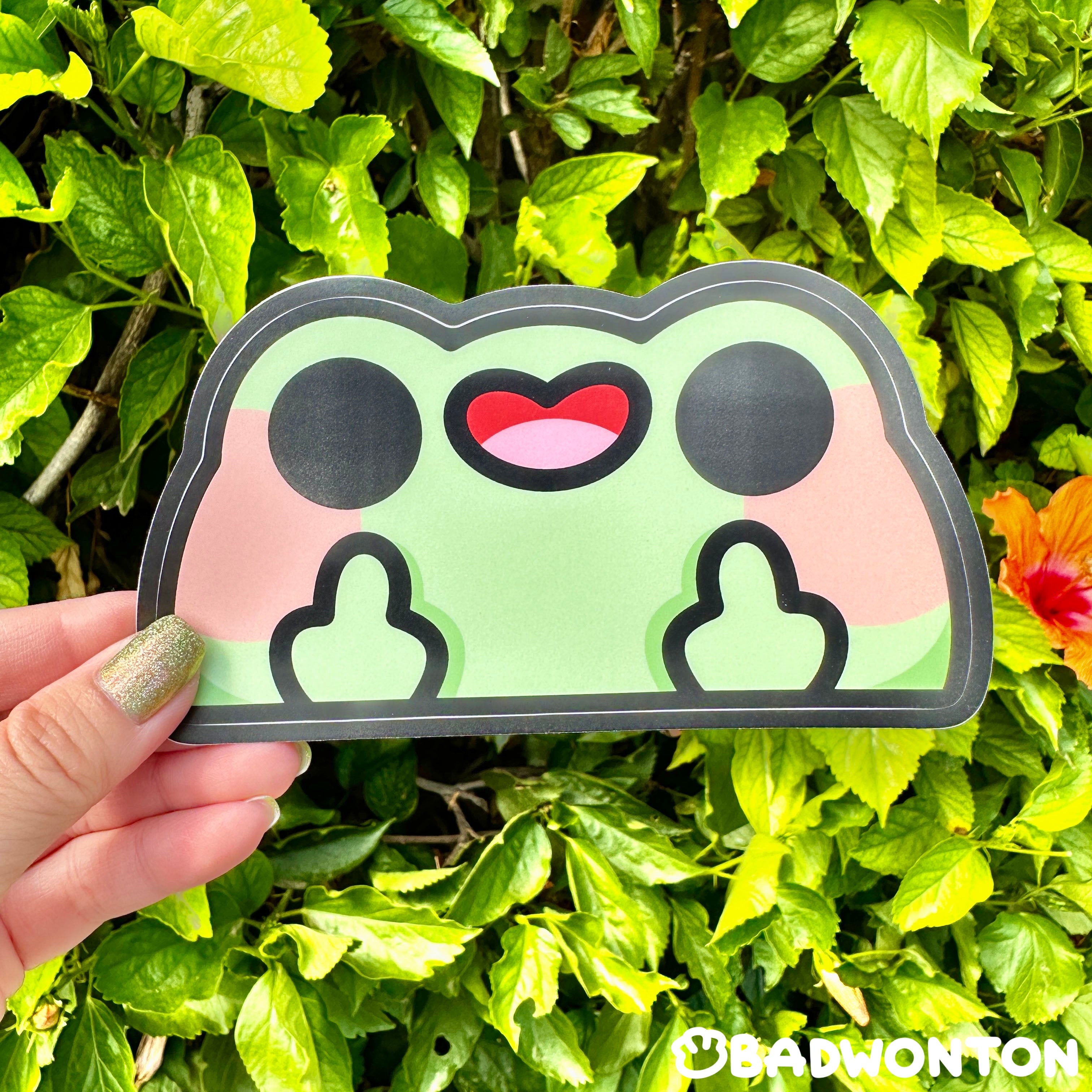 Flippy Image Sticker Flippy Froggo Car Window Peeker Sticker – badwonton