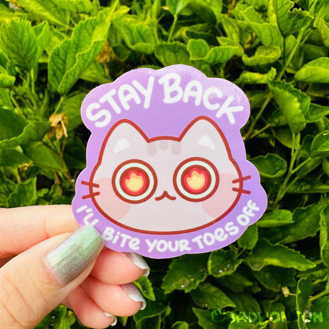 Stay Back Cat Sticker