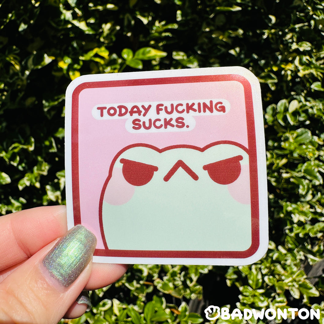Today Fucking Sucks Froggo Comic Panel Sticker