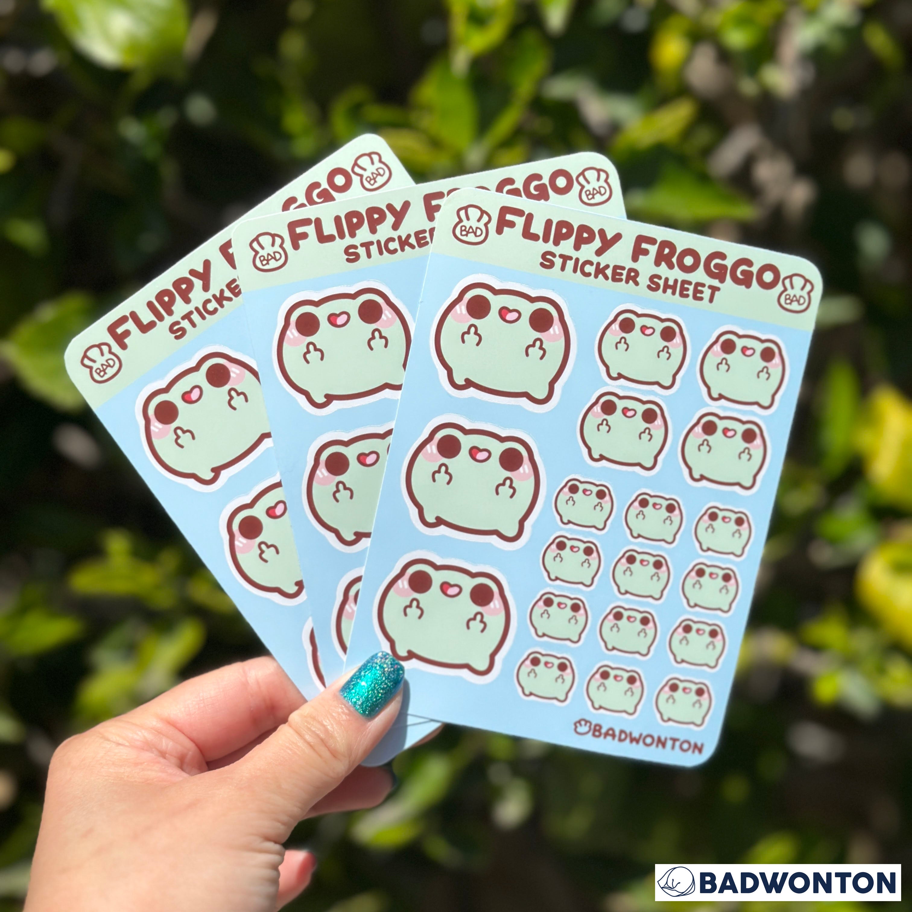 Flippy Image Sticker Flippy Froggo Sticker Sheet – badwonton
