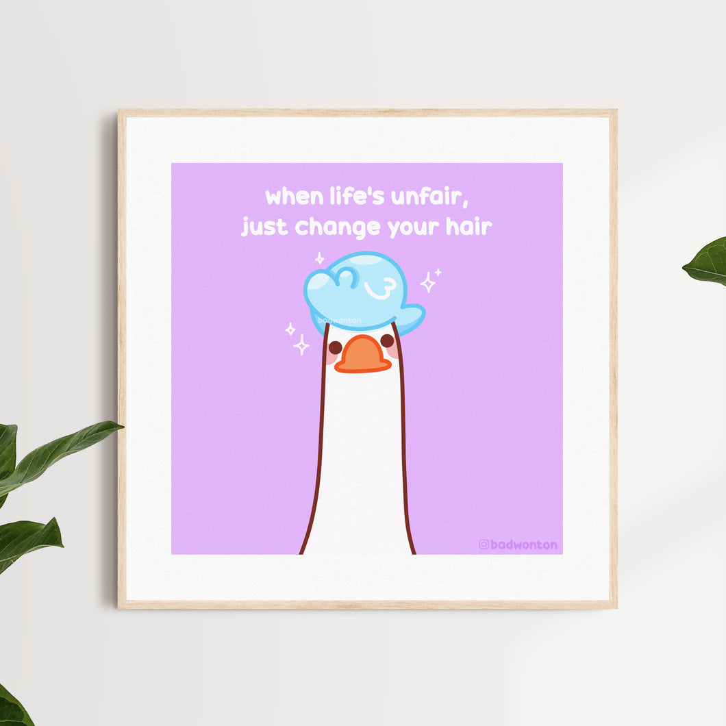 Goose Quaxly Hair Art Print
